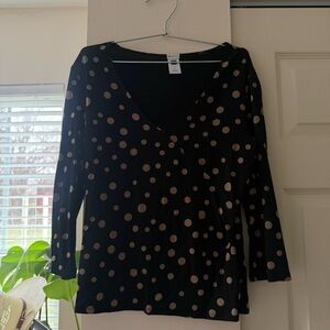 Black Top with Polka Dots
